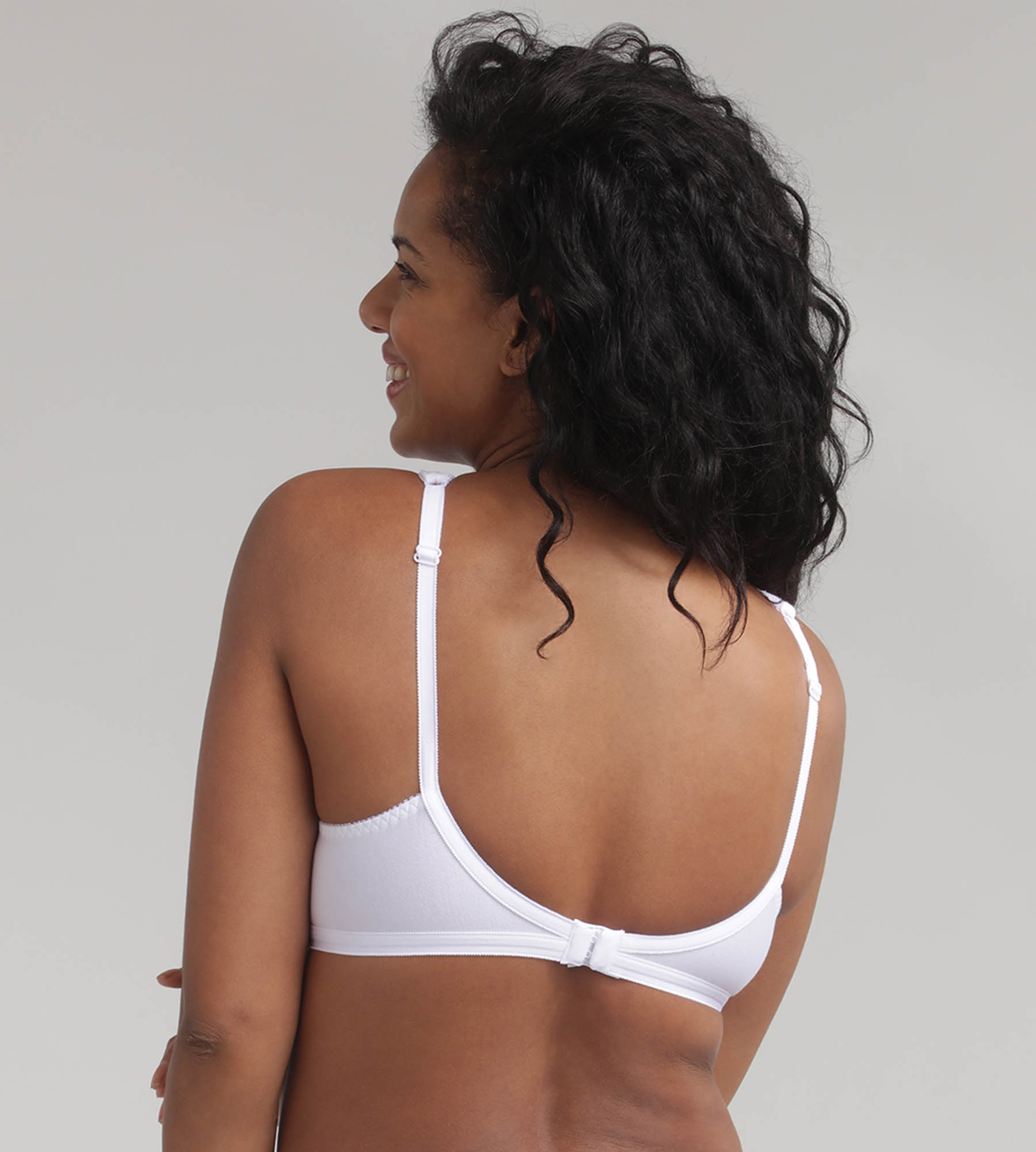 Pack of 2 non-wired bras in white Classic Cotton Support, , PLAYTEX