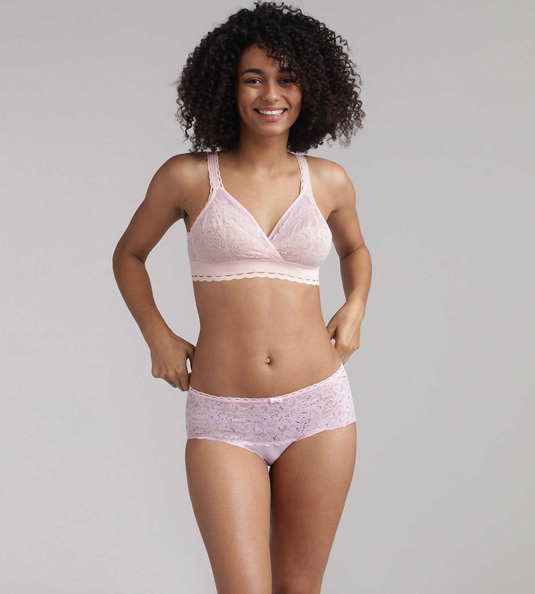 Midi Knickers in pastel pink - Recycled Classic Lace Support, , PLAYTEX
