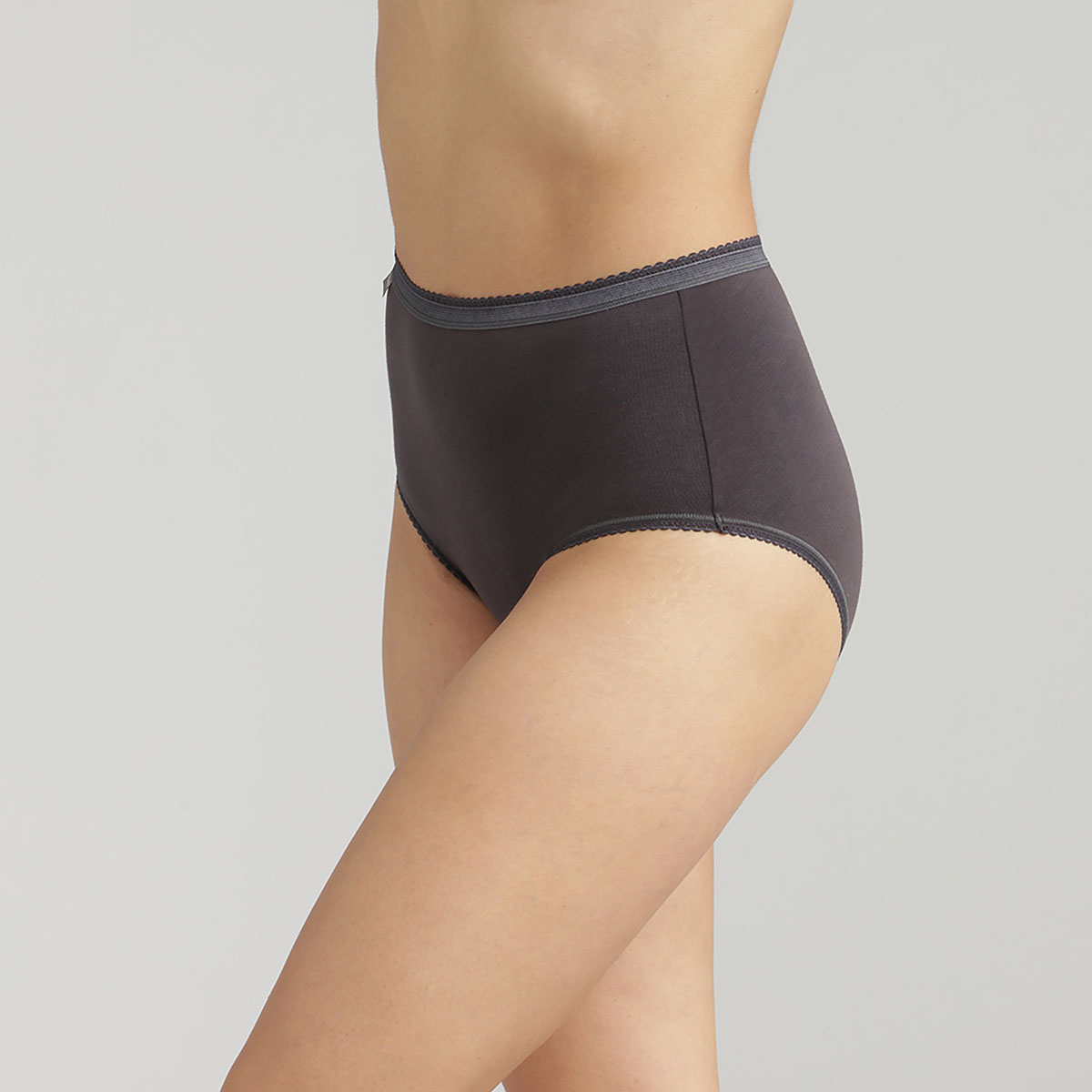 3 pack of knickers in terracotta, dark grey and sapphire blue - Stretch Cotton, , PLAYTEX