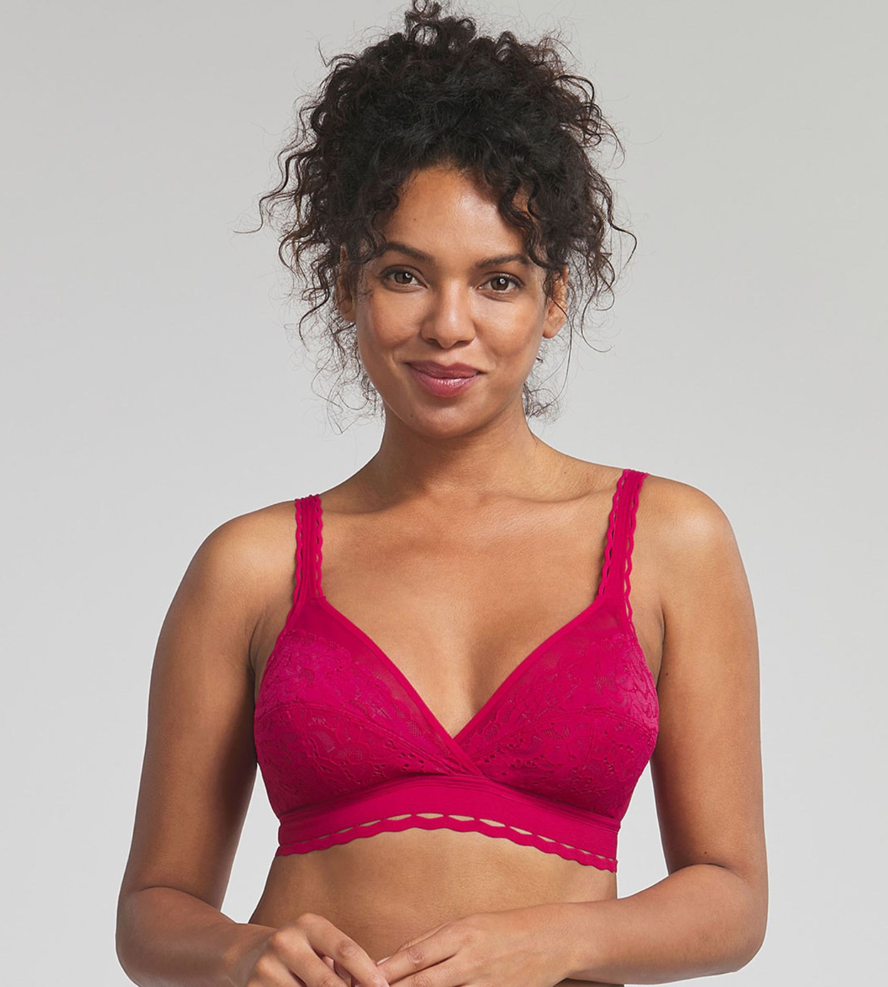 Non wired bra in Fuschia - Recycled Classic Lace Support, , PLAYTEX
