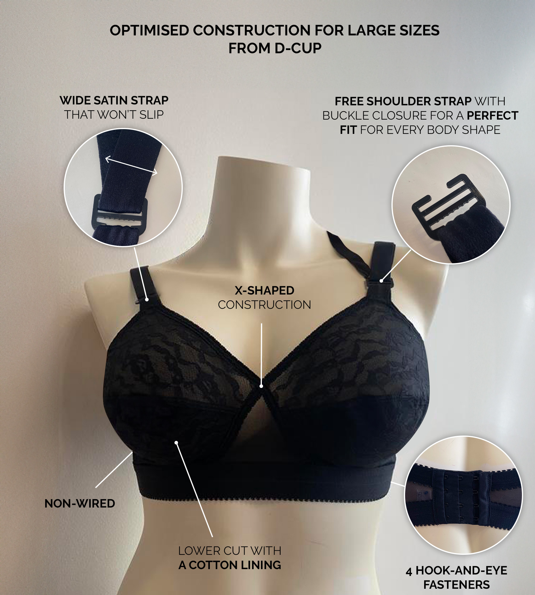 Non-wired Bra in Black – Cross Your Heart 165